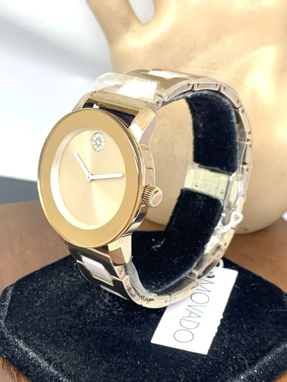 Movado Women's Watch 3600639 Bold Rose Dial Swiss Quartz Steel Ceramic Band 36mm